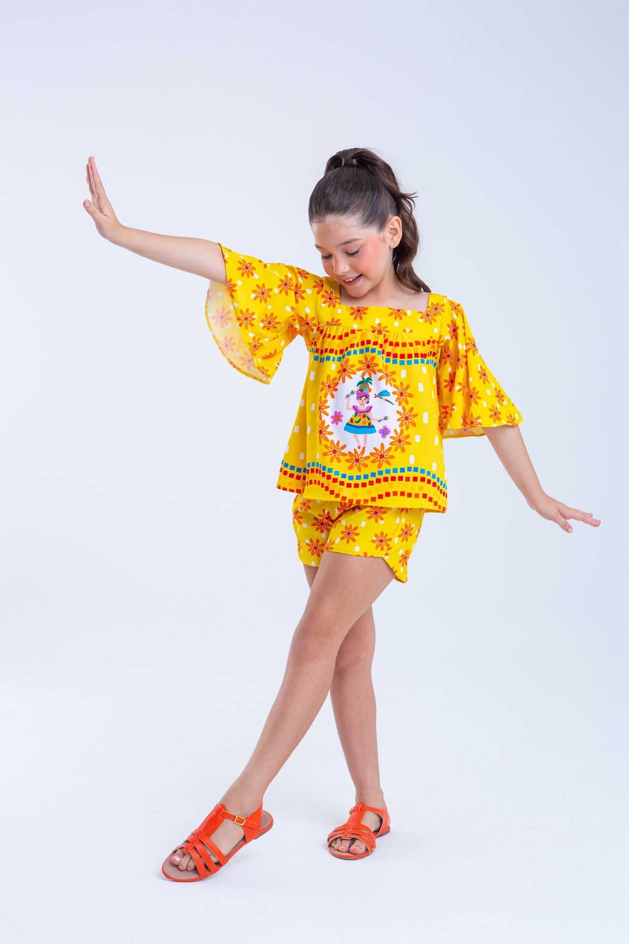 Conjunto Sofia Infantil Menina Amarelo