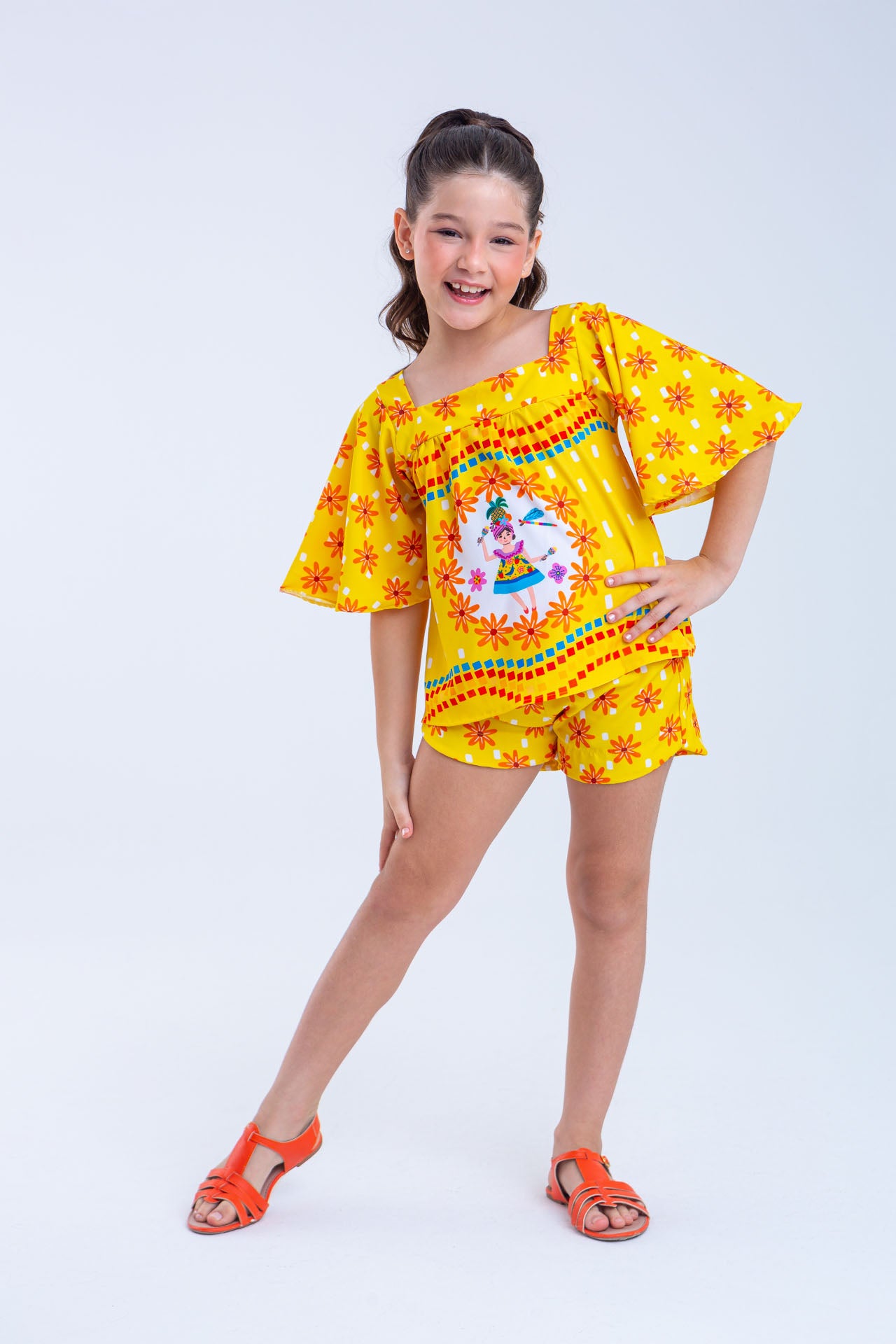 Conjunto Sofia Infantil Menina Amarelo