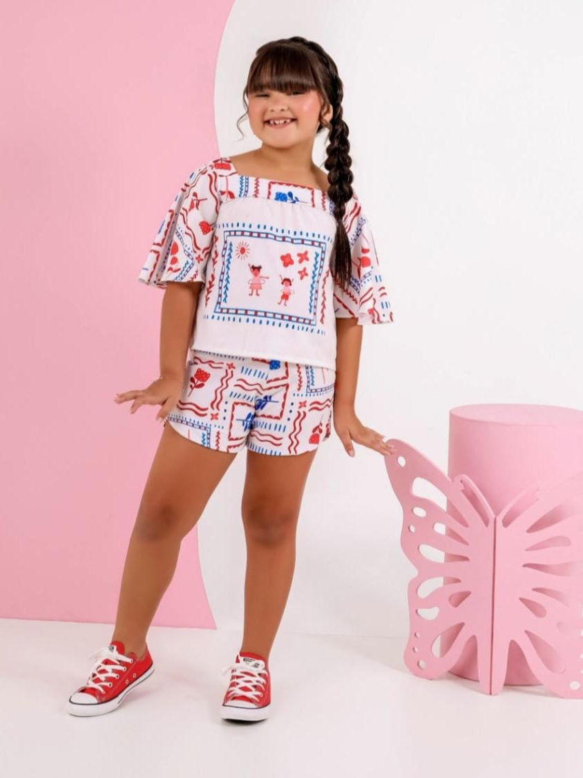 Conjunto Infantil Menina Barato Promoção Primavera Verão