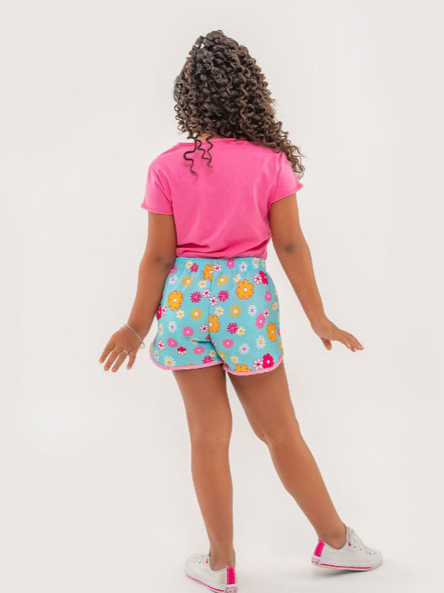 Conjunto Infantil Menina Short e Blusa Im Always Cute Tamanhos 4, 6 e 8