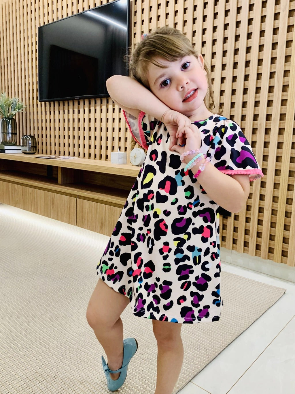 Vestido Infantil Menina Blogueirinha Lady Estampa Oncinha