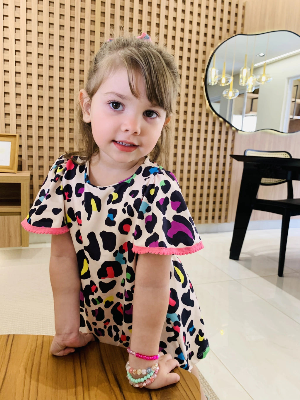 Vestido Infantil Menina Blogueirinha Lady Estampa Oncinha
