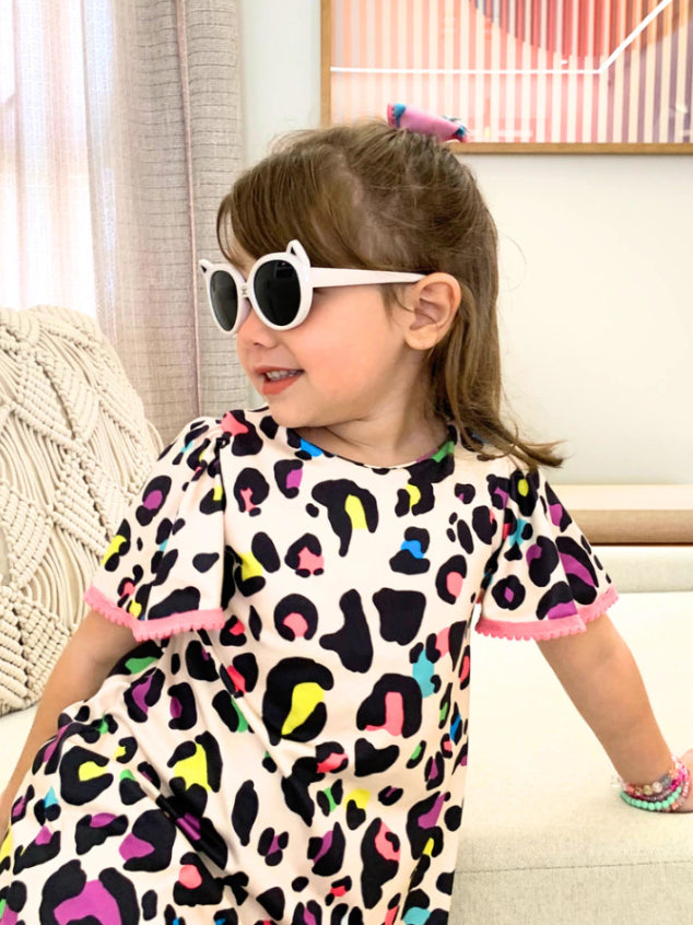 Vestido Infantil Menina Blogueirinha Lady Estampa Oncinha