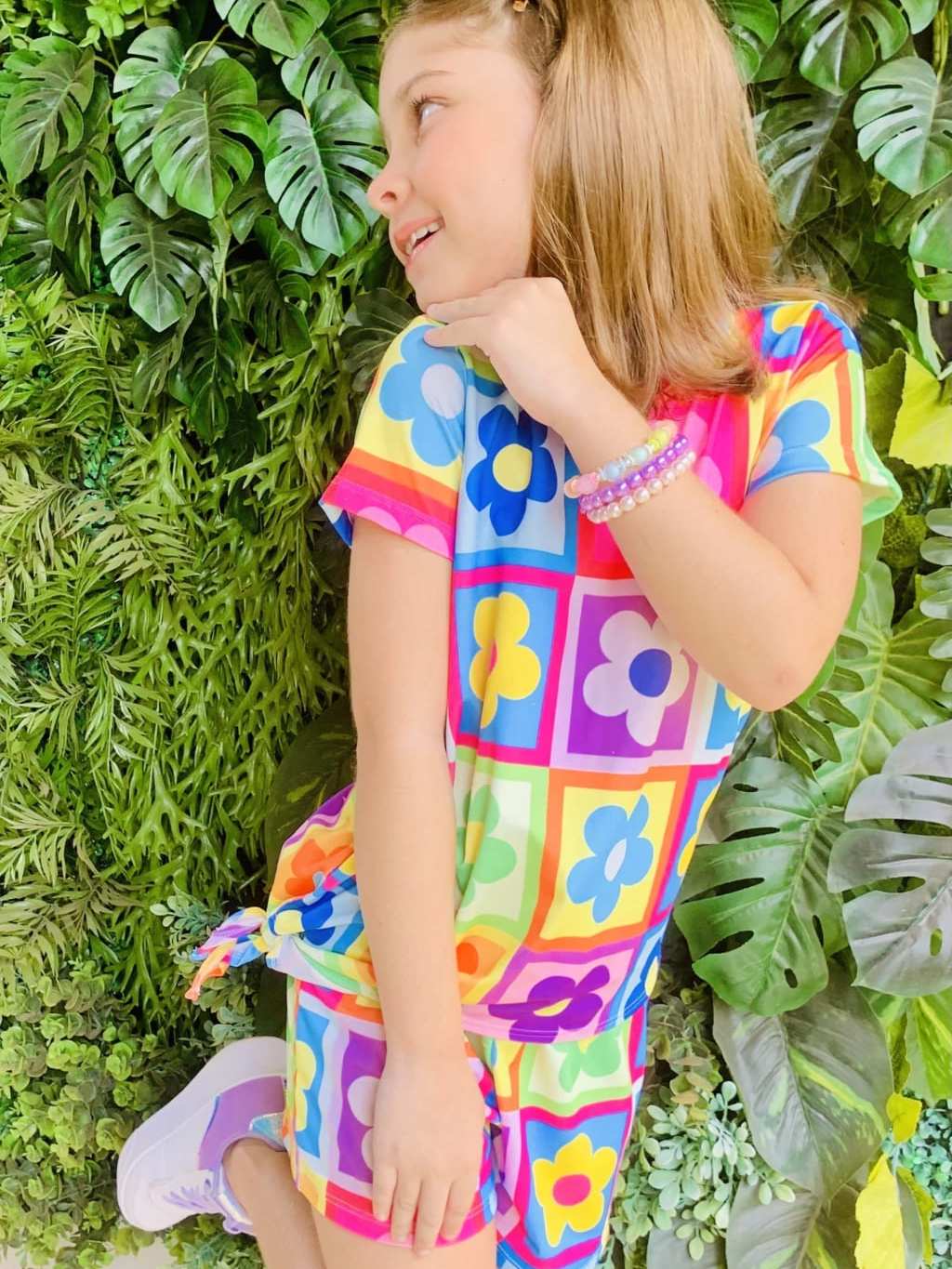Conjunto Infantil Menina Blogueirinha Short e Blusa Estampa Flor