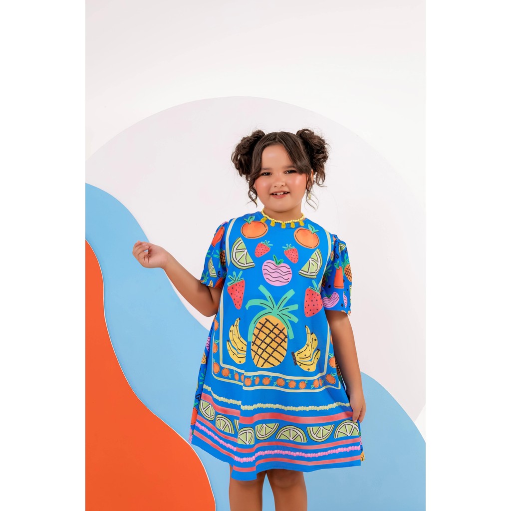 Vestido Infantil Menina Casual Estampado Farm