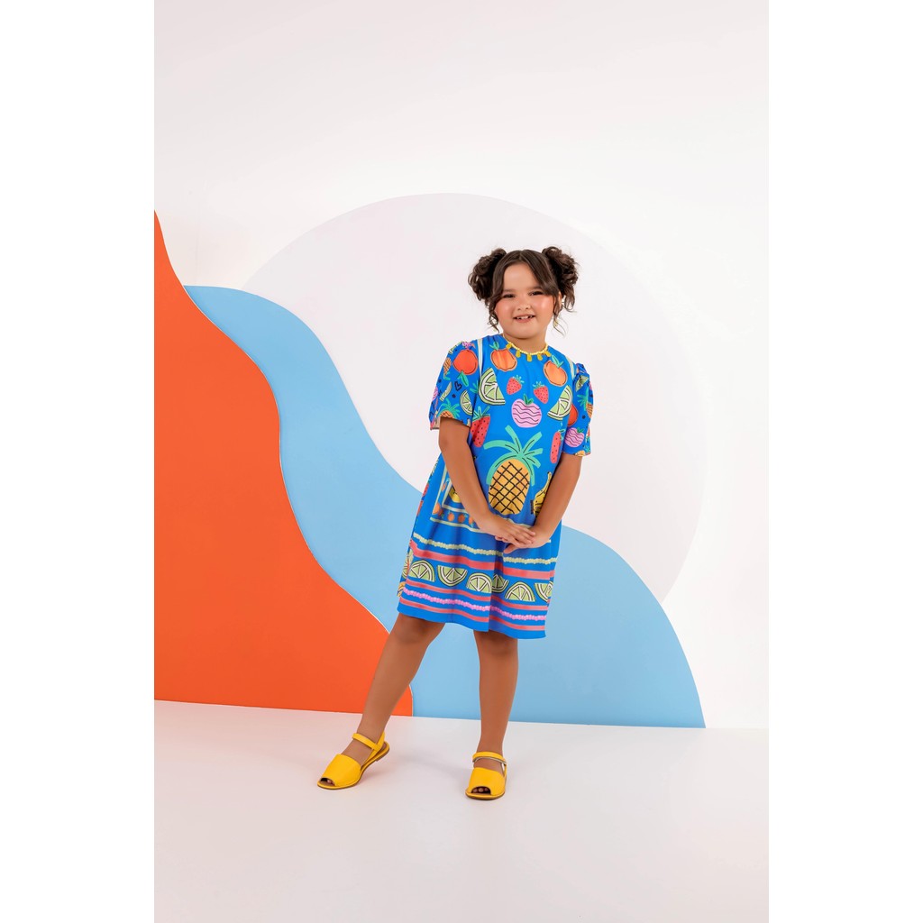 Vestido Infantil Menina Casual Estampado Farm