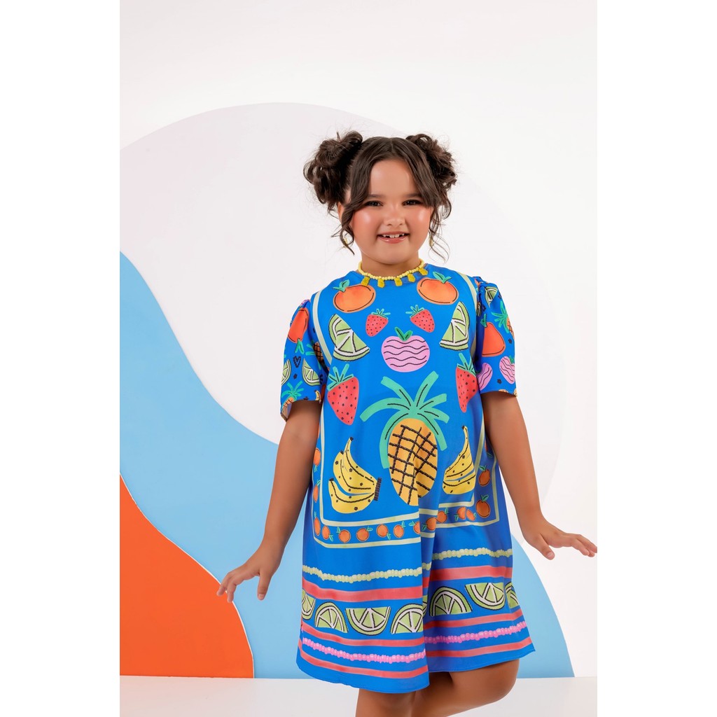 Vestido Infantil Menina Casual Estampado Farm