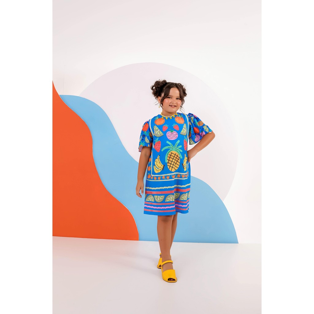 Vestido Infantil Menina Casual Estampado Farm