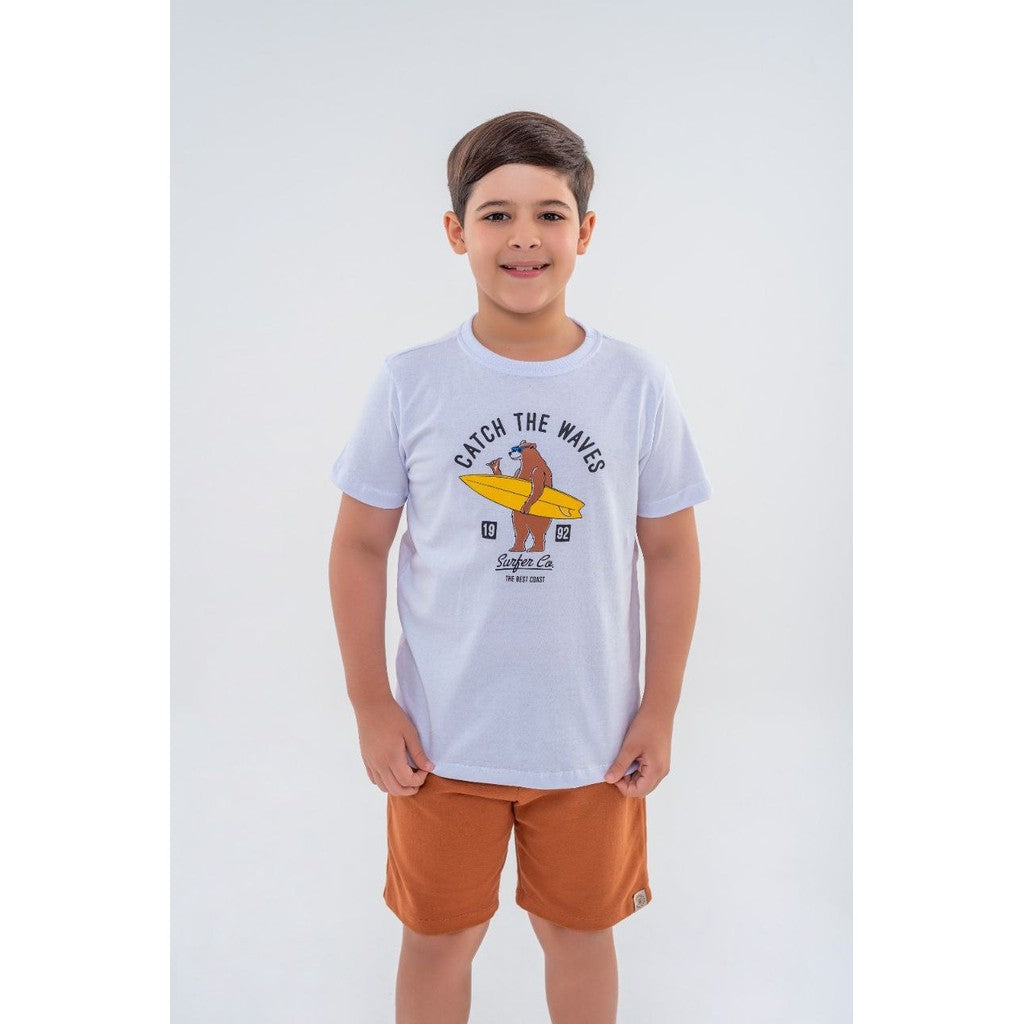 Conjunto Moletom Menino Urso Surfista