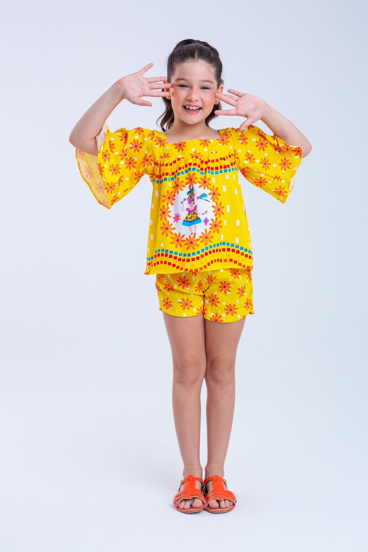 Conjunto Sofia Infantil Menina Amarelo