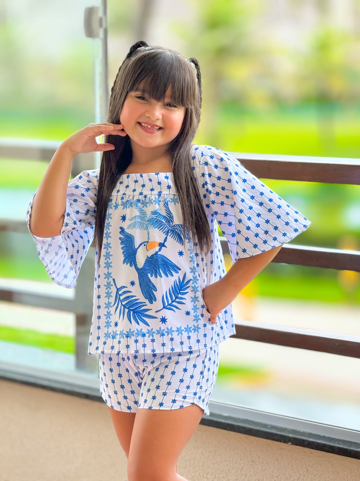 Conjunto Sofia Infantil Menina Azul Tucano
