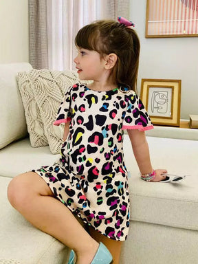 Vestido Infantil Menina Blogueirinha Lady Estampa Oncinha