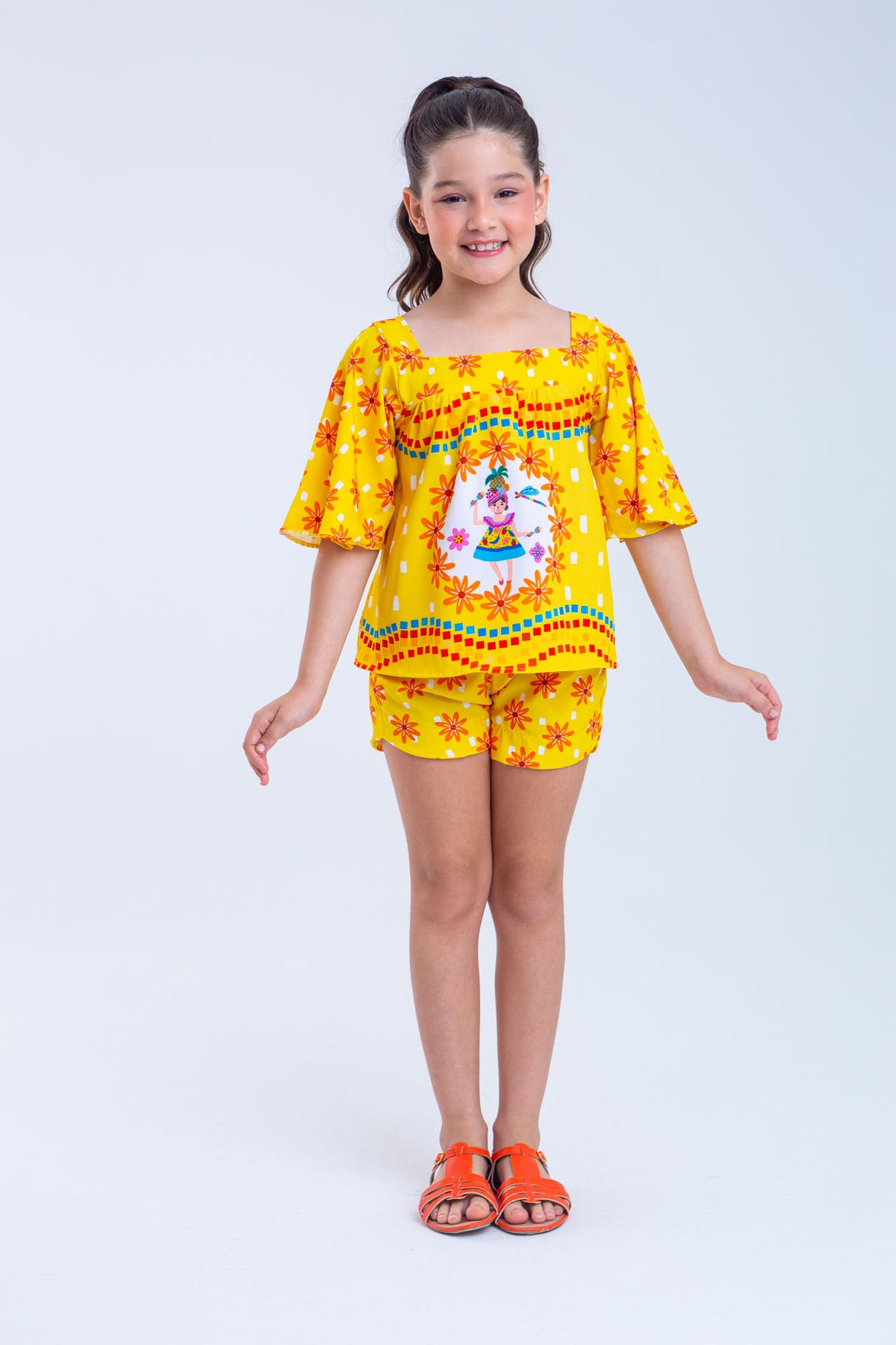 Conjunto Sofia Infantil Menina Amarelo