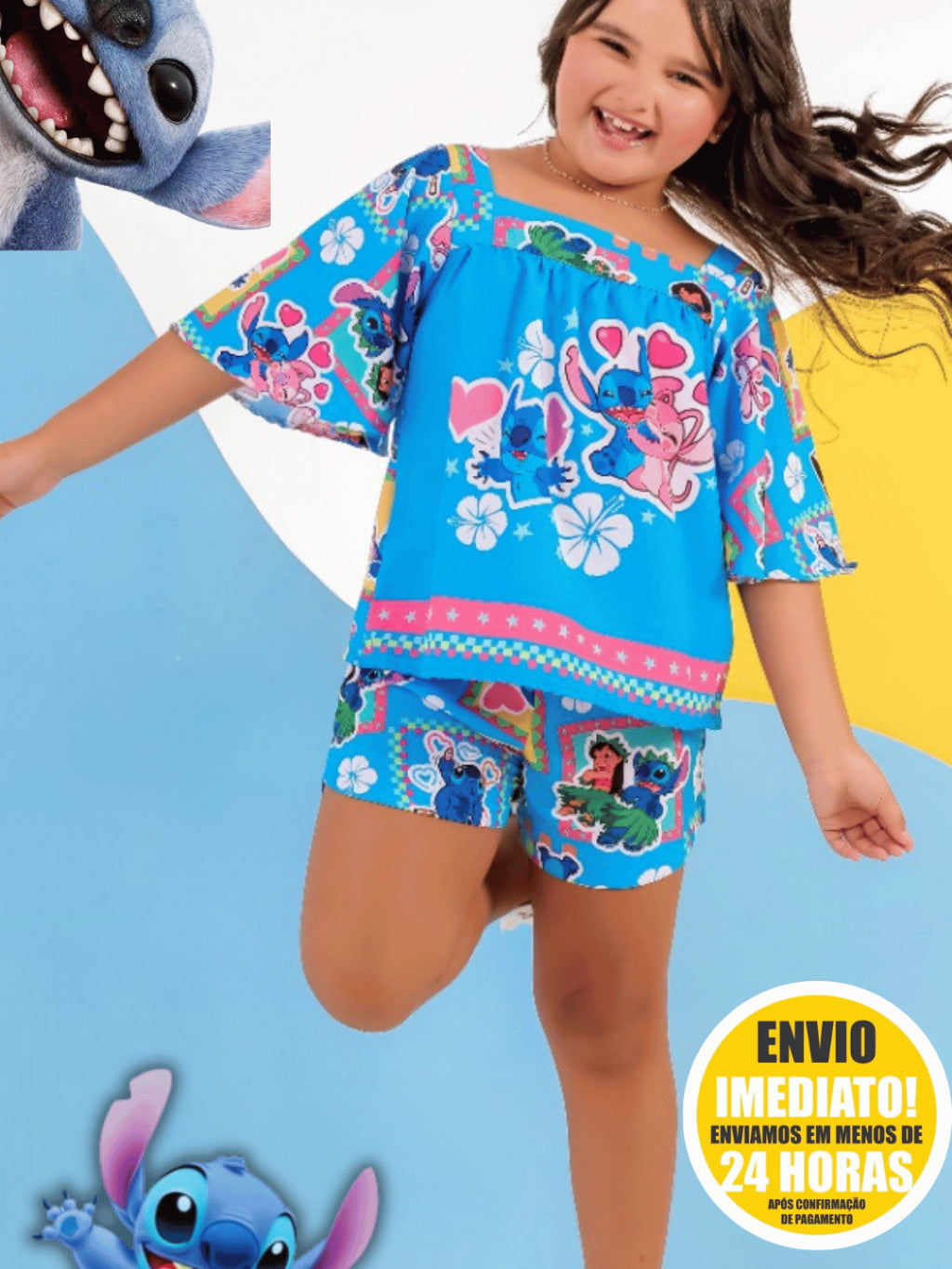 Conjunto Infantil Menina Barato Promoção Primavera Verão