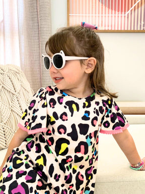 Vestido Infantil Menina Blogueirinha Lady Estampa Oncinha