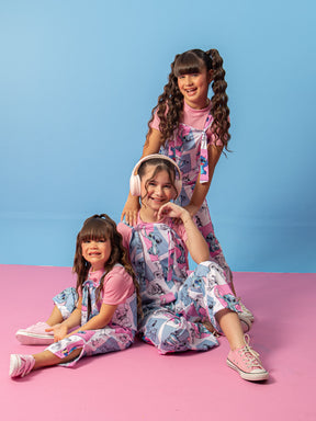 Macacão Stitch Infantil Com Blusa Infantil Juvenil Tam 6, 8 ,14