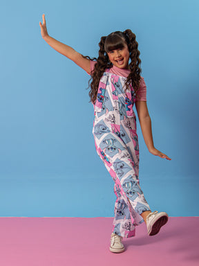 Macacão Stitch Infantil Com Blusa Infantil Juvenil Tam 6, 8 ,14