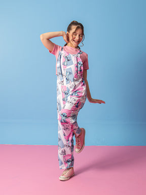 Macacão Stitch Infantil Com Blusa Infantil Juvenil Tam 6, 8 ,14