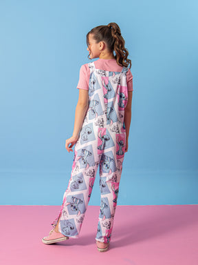 Macacão Stitch Infantil Com Blusa Infantil Juvenil Tam 6, 8 ,14