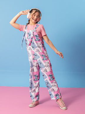 Macacão Stitch Infantil Com Blusa Infantil Juvenil Tam 6, 8 ,14