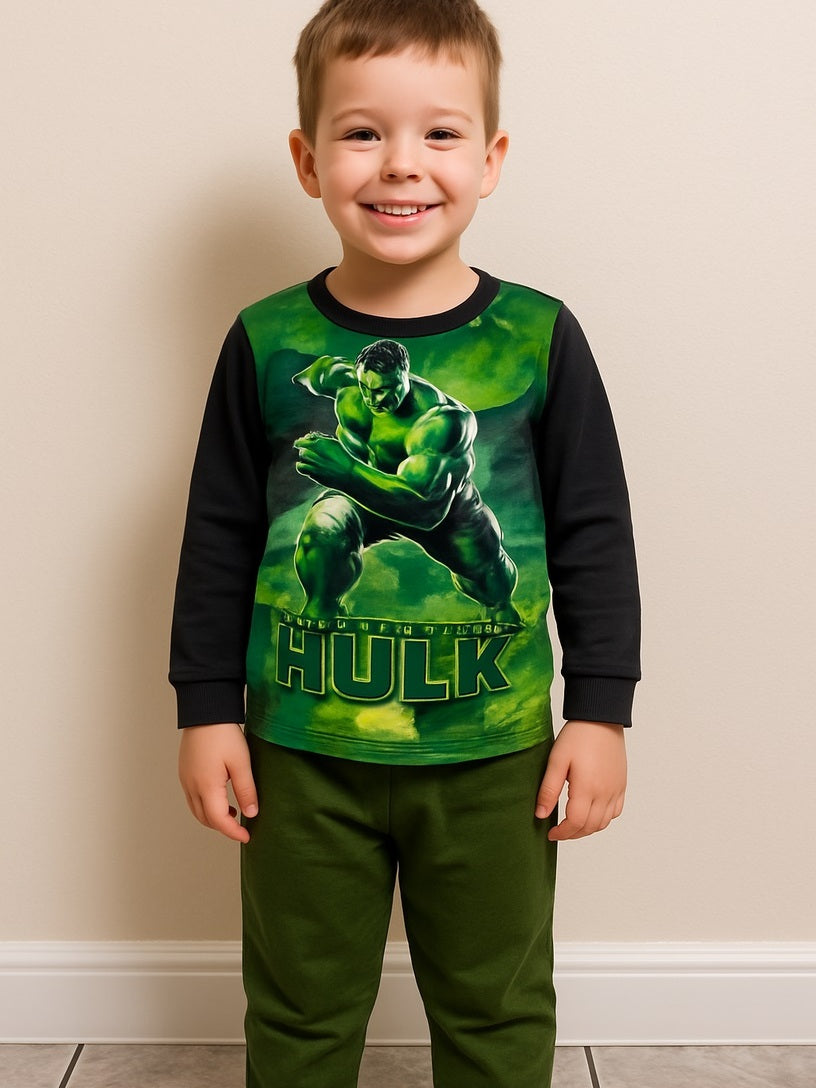 Kit 4 Peças Conjunto De Frio Infantil Menino Peluciado Personagens Desenhos 1 ao 8 Outono e Inverno
