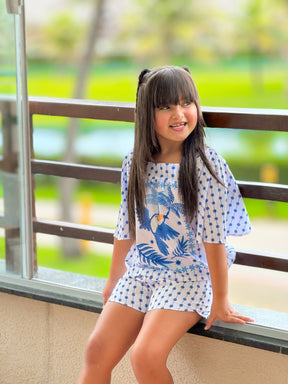 Conjunto Sofia Infantil Menina Azul Tucano