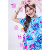 Conjunto Stitch Infantil Menina Manga Babado Com Laço Conjunto Lilo Stitch Juvenil