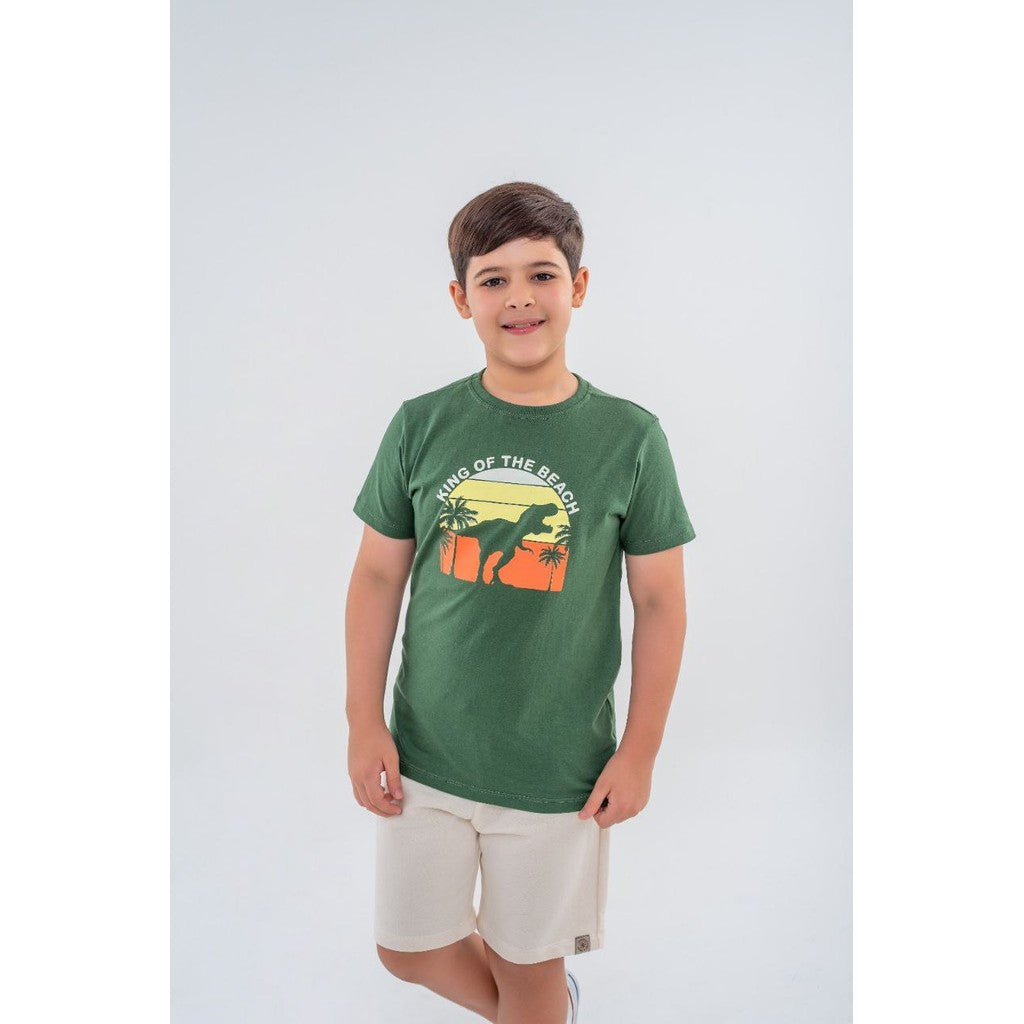 Conjunto Moletom Menino Dino na Praia
